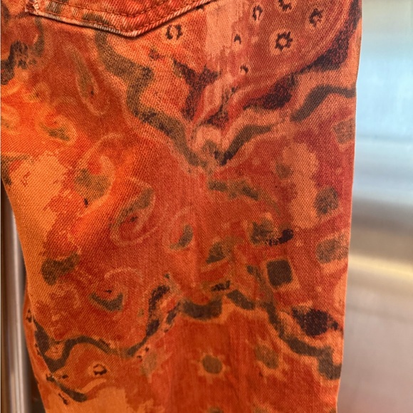 Anthrpologie Pilcro Orange Distressed & Patterned Straight Leg Pants - Picture 12 of 12